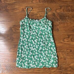 Reformation Green Dress with White Daisy Print